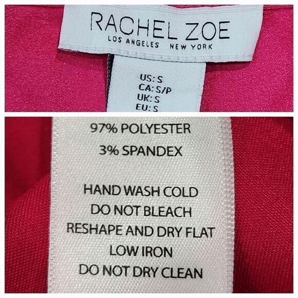 🔸️NWT Rachel Zoe Fuchsia Buttoned Long Sleeve Top Small - Picture 12 of 12
